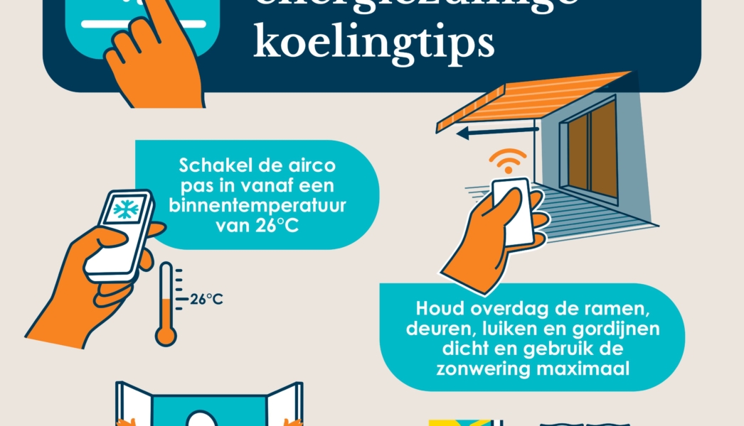 Infographic met energiebesparende verkoelingstips van Korian Nederland